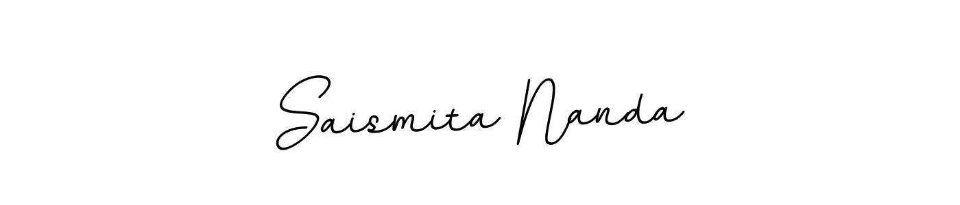 The best way (BallpointsItalic-DORy9) to make a short signature is to pick only two or three words in your name. The name Saismita Nanda include a total of six letters. For converting this name. Saismita Nanda signature style 11 images and pictures png