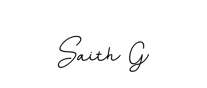 Design your own signature with our free online signature maker. With this signature software, you can create a handwritten (BallpointsItalic-DORy9) signature for name Saith G. Saith G signature style 11 images and pictures png