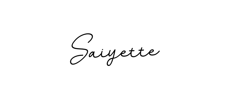 How to make Saiyette name signature. Use BallpointsItalic-DORy9 style for creating short signs online. This is the latest handwritten sign. Saiyette signature style 11 images and pictures png