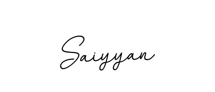 Use a signature maker to create a handwritten signature online. With this signature software, you can design (BallpointsItalic-DORy9) your own signature for name Saiyyan. Saiyyan signature style 11 images and pictures png