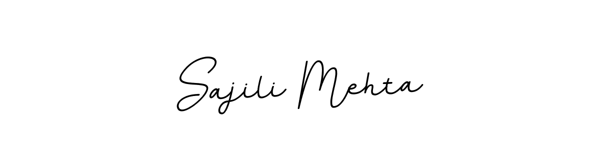 How to make Sajili Mehta name signature. Use BallpointsItalic-DORy9 style for creating short signs online. This is the latest handwritten sign. Sajili Mehta signature style 11 images and pictures png