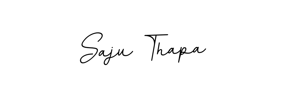 How to make Saju Thapa name signature. Use BallpointsItalic-DORy9 style for creating short signs online. This is the latest handwritten sign. Saju Thapa signature style 11 images and pictures png