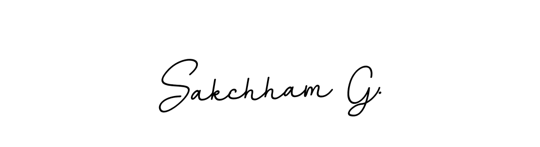 You should practise on your own different ways (BallpointsItalic-DORy9) to write your name (Sakchham G.) in signature. don't let someone else do it for you. Sakchham G. signature style 11 images and pictures png