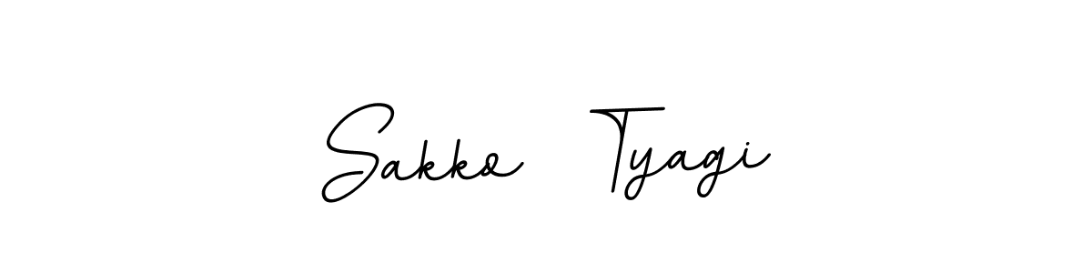 This is the best signature style for the Sakko  Tyagi name. Also you like these signature font (BallpointsItalic-DORy9). Mix name signature. Sakko  Tyagi signature style 11 images and pictures png