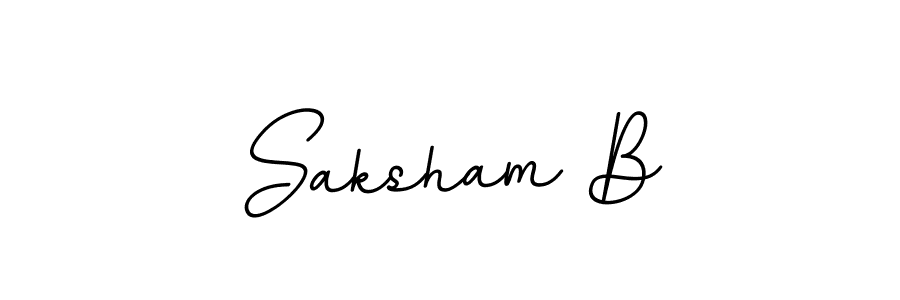 Create a beautiful signature design for name Saksham B. With this signature (BallpointsItalic-DORy9) fonts, you can make a handwritten signature for free. Saksham B signature style 11 images and pictures png