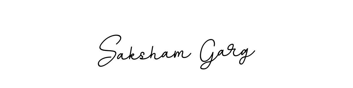 You should practise on your own different ways (BallpointsItalic-DORy9) to write your name (Saksham Garg) in signature. don't let someone else do it for you. Saksham Garg signature style 11 images and pictures png
