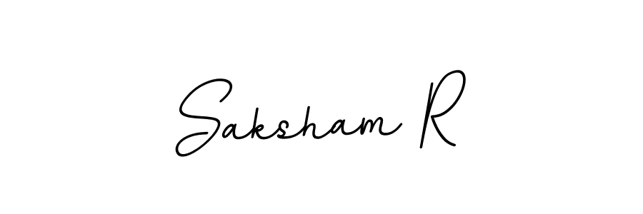 Use a signature maker to create a handwritten signature online. With this signature software, you can design (BallpointsItalic-DORy9) your own signature for name Saksham R. Saksham R signature style 11 images and pictures png