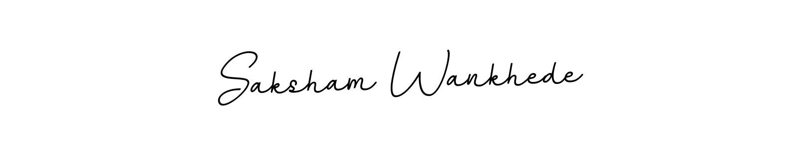 Make a beautiful signature design for name Saksham Wankhede. With this signature (BallpointsItalic-DORy9) style, you can create a handwritten signature for free. Saksham Wankhede signature style 11 images and pictures png