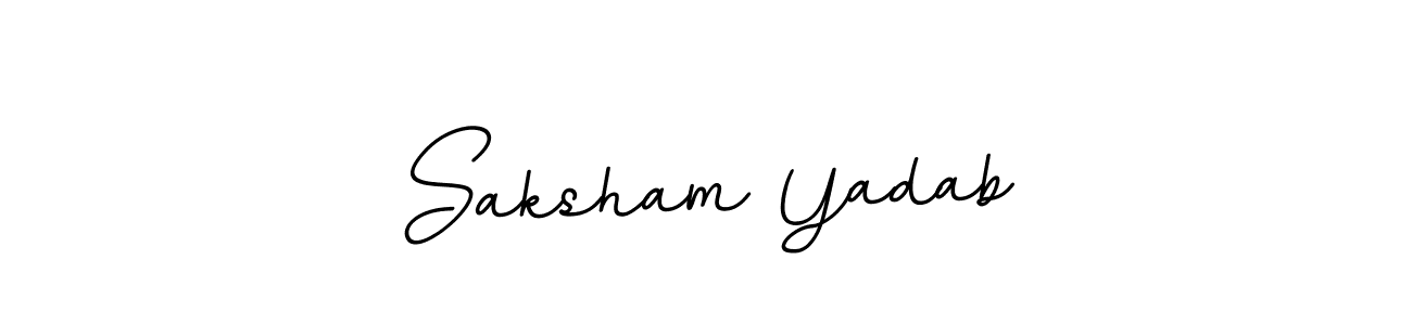 How to make Saksham Yadab name signature. Use BallpointsItalic-DORy9 style for creating short signs online. This is the latest handwritten sign. Saksham Yadab signature style 11 images and pictures png