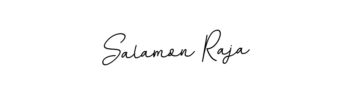 How to make Salamon Raja name signature. Use BallpointsItalic-DORy9 style for creating short signs online. This is the latest handwritten sign. Salamon Raja signature style 11 images and pictures png