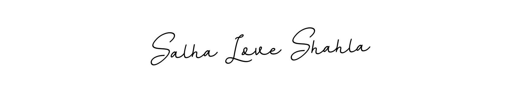 This is the best signature style for the Salha Love Shahla name. Also you like these signature font (BallpointsItalic-DORy9). Mix name signature. Salha Love Shahla signature style 11 images and pictures png