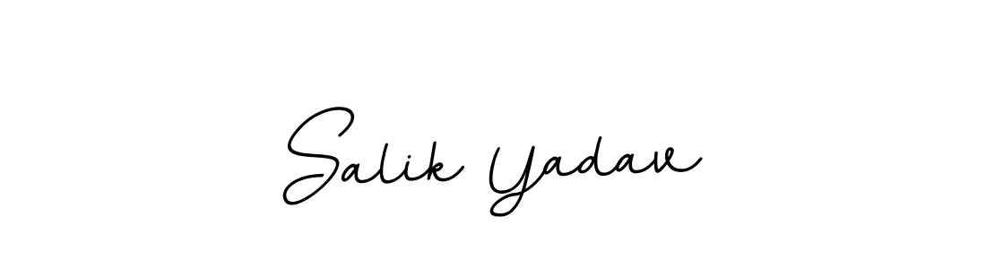 Use a signature maker to create a handwritten signature online. With this signature software, you can design (BallpointsItalic-DORy9) your own signature for name Salik Yadav. Salik Yadav signature style 11 images and pictures png