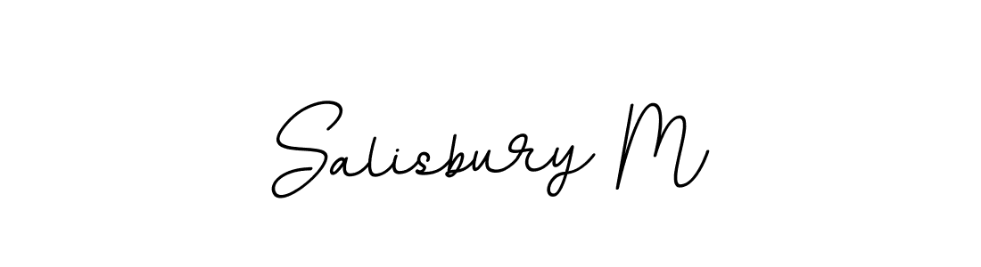 How to make Salisbury M name signature. Use BallpointsItalic-DORy9 style for creating short signs online. This is the latest handwritten sign. Salisbury M signature style 11 images and pictures png