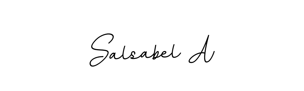 How to make Salsabel A name signature. Use BallpointsItalic-DORy9 style for creating short signs online. This is the latest handwritten sign. Salsabel A signature style 11 images and pictures png