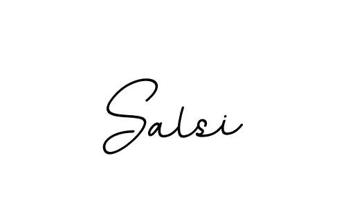 How to make Salsi name signature. Use BallpointsItalic-DORy9 style for creating short signs online. This is the latest handwritten sign. Salsi signature style 11 images and pictures png