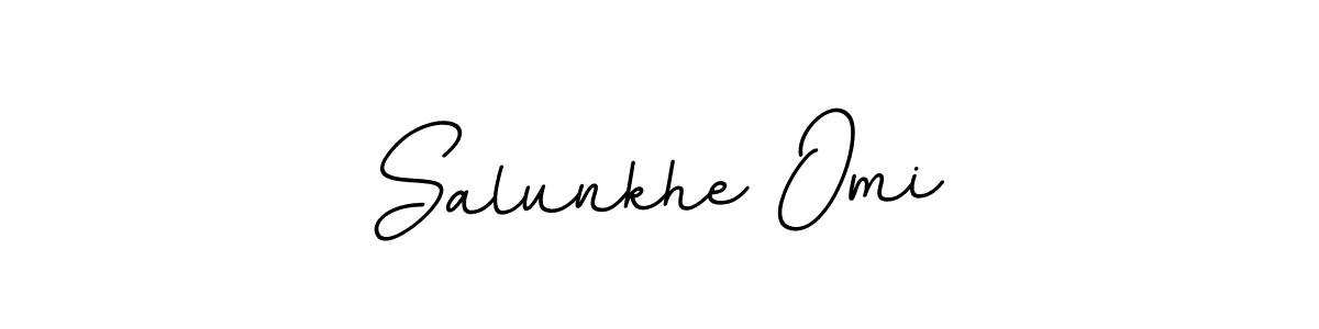 Make a beautiful signature design for name Salunkhe Omi. With this signature (BallpointsItalic-DORy9) style, you can create a handwritten signature for free. Salunkhe Omi signature style 11 images and pictures png