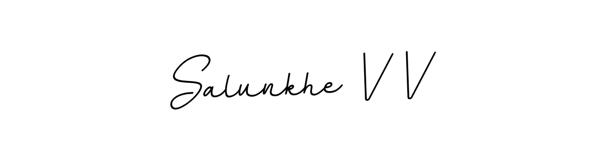 Salunkhe V V stylish signature style. Best Handwritten Sign (BallpointsItalic-DORy9) for my name. Handwritten Signature Collection Ideas for my name Salunkhe V V. Salunkhe V V signature style 11 images and pictures png