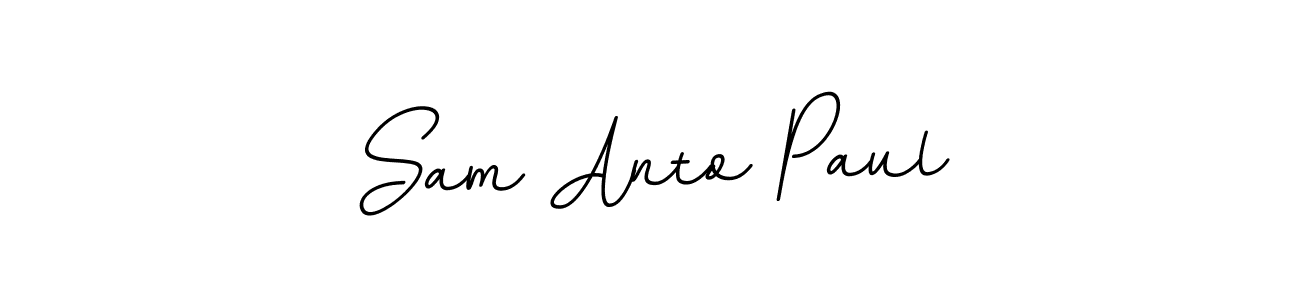 You should practise on your own different ways (BallpointsItalic-DORy9) to write your name (Sam Anto Paul) in signature. don't let someone else do it for you. Sam Anto Paul signature style 11 images and pictures png