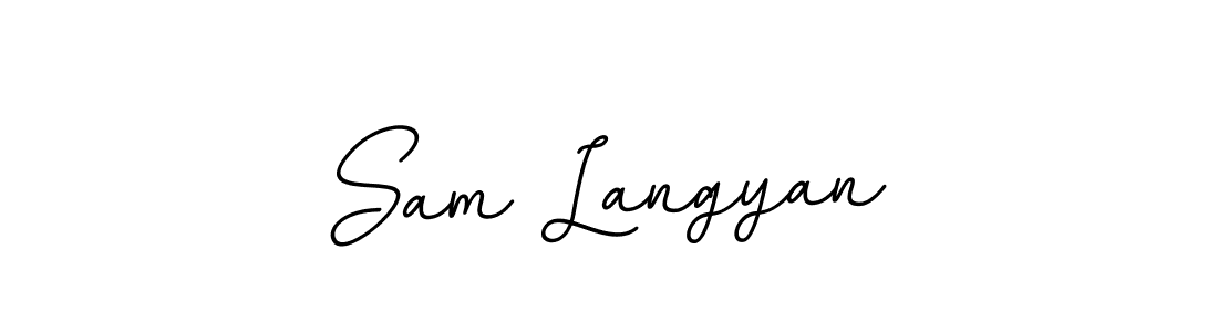 How to make Sam Langyan name signature. Use BallpointsItalic-DORy9 style for creating short signs online. This is the latest handwritten sign. Sam Langyan signature style 11 images and pictures png