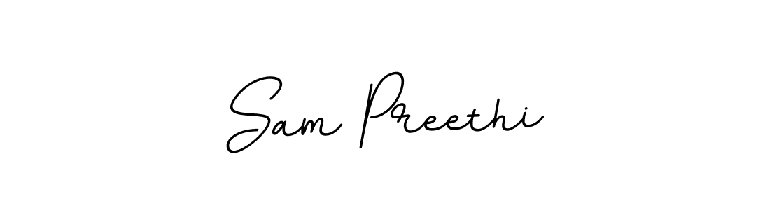 You should practise on your own different ways (BallpointsItalic-DORy9) to write your name (Sam Preethi) in signature. don't let someone else do it for you. Sam Preethi signature style 11 images and pictures png