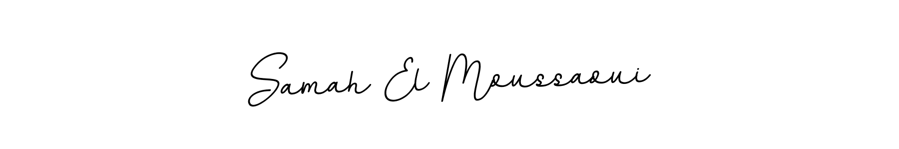 How to make Samah El Moussaoui name signature. Use BallpointsItalic-DORy9 style for creating short signs online. This is the latest handwritten sign. Samah El Moussaoui signature style 11 images and pictures png