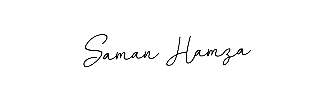 Create a beautiful signature design for name Saman Hamza. With this signature (BallpointsItalic-DORy9) fonts, you can make a handwritten signature for free. Saman Hamza signature style 11 images and pictures png