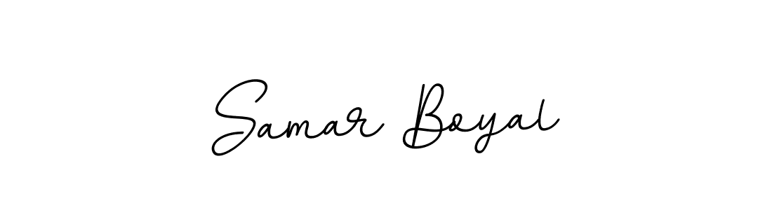 You should practise on your own different ways (BallpointsItalic-DORy9) to write your name (Samar Boyal) in signature. don't let someone else do it for you. Samar Boyal signature style 11 images and pictures png