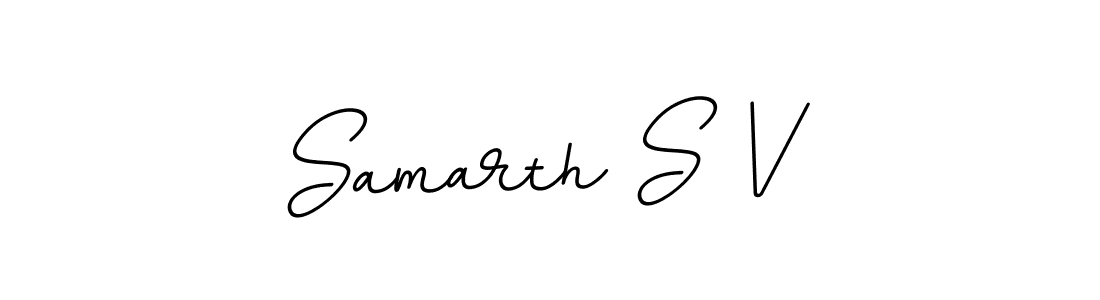 Make a beautiful signature design for name Samarth S V. With this signature (BallpointsItalic-DORy9) style, you can create a handwritten signature for free. Samarth S V signature style 11 images and pictures png