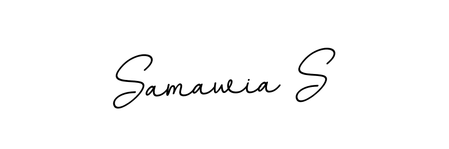 You should practise on your own different ways (BallpointsItalic-DORy9) to write your name (Samawia S) in signature. don't let someone else do it for you. Samawia S signature style 11 images and pictures png