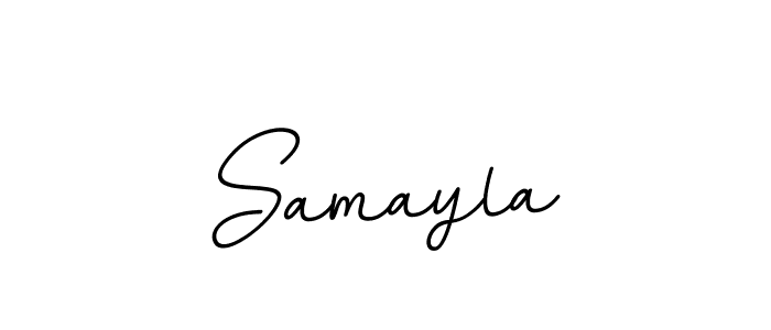 Use a signature maker to create a handwritten signature online. With this signature software, you can design (BallpointsItalic-DORy9) your own signature for name Samayla. Samayla signature style 11 images and pictures png