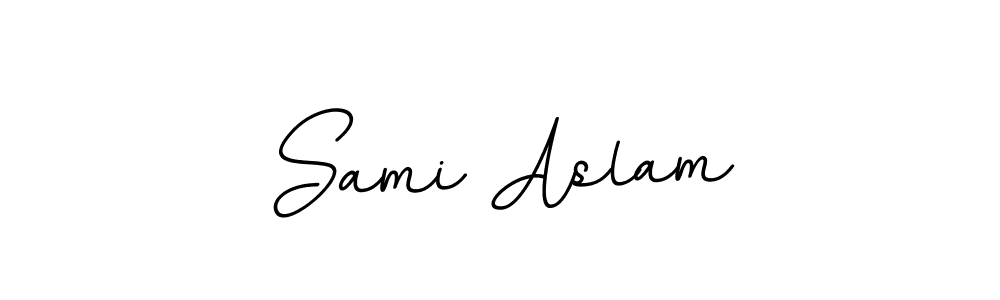The best way (BallpointsItalic-DORy9) to make a short signature is to pick only two or three words in your name. The name Sami Aslam include a total of six letters. For converting this name. Sami Aslam signature style 11 images and pictures png