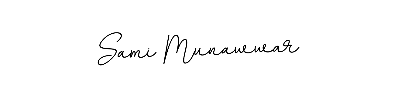How to make Sami Munawwar name signature. Use BallpointsItalic-DORy9 style for creating short signs online. This is the latest handwritten sign. Sami Munawwar signature style 11 images and pictures png