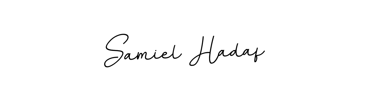 This is the best signature style for the Samiel Hadaf name. Also you like these signature font (BallpointsItalic-DORy9). Mix name signature. Samiel Hadaf signature style 11 images and pictures png