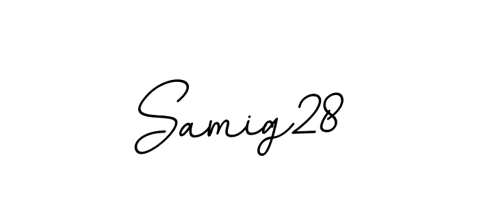 You should practise on your own different ways (BallpointsItalic-DORy9) to write your name (Samig28) in signature. don't let someone else do it for you. Samig28 signature style 11 images and pictures png