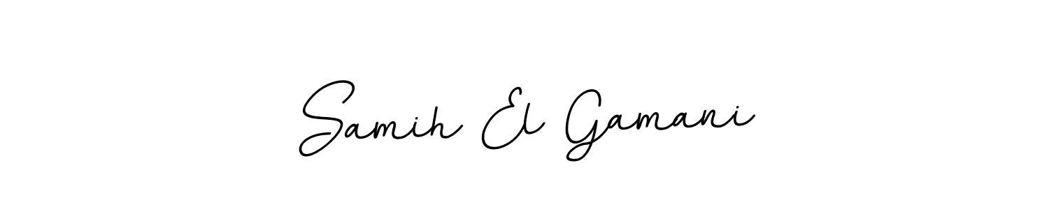 How to make Samih El Gamani name signature. Use BallpointsItalic-DORy9 style for creating short signs online. This is the latest handwritten sign. Samih El Gamani signature style 11 images and pictures png