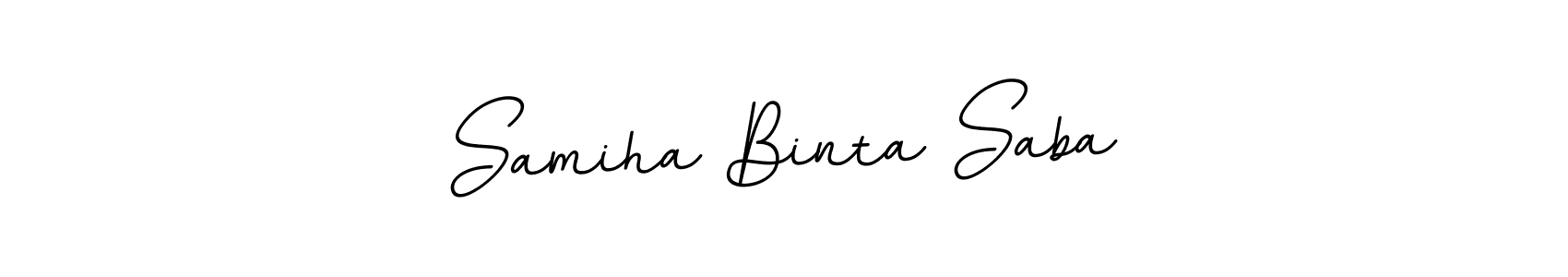 This is the best signature style for the Samiha Binta Saba name. Also you like these signature font (BallpointsItalic-DORy9). Mix name signature. Samiha Binta Saba signature style 11 images and pictures png