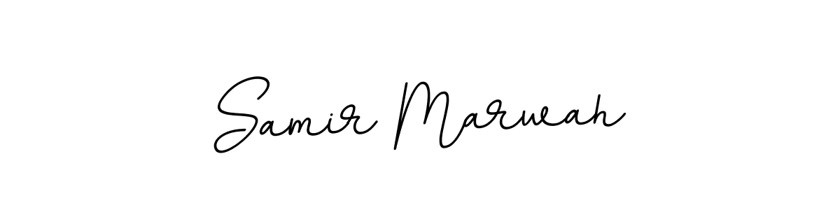 How to make Samir Marwah name signature. Use BallpointsItalic-DORy9 style for creating short signs online. This is the latest handwritten sign. Samir Marwah signature style 11 images and pictures png