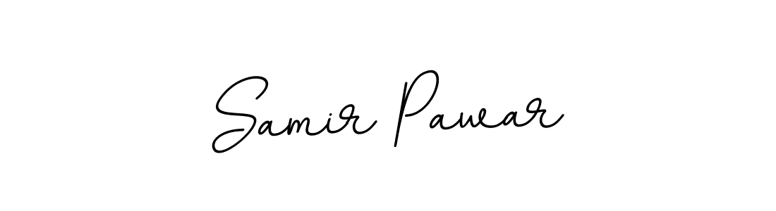 How to make Samir Pawar name signature. Use BallpointsItalic-DORy9 style for creating short signs online. This is the latest handwritten sign. Samir Pawar signature style 11 images and pictures png