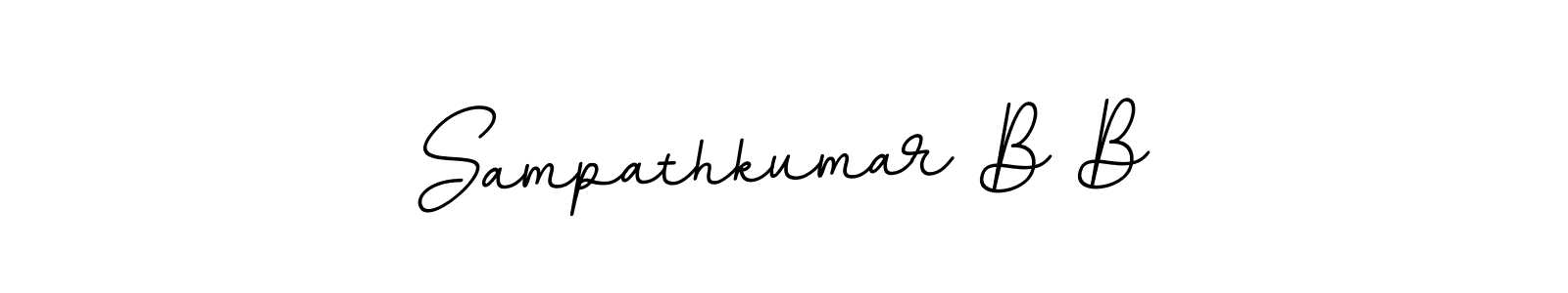 You should practise on your own different ways (BallpointsItalic-DORy9) to write your name (Sampathkumar B B) in signature. don't let someone else do it for you. Sampathkumar B B signature style 11 images and pictures png