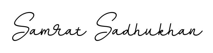 A classic penmanship look for Samrat Sadhukhan. The BallpointsItalic-DORy9 font brings timeless elegance and confidence to every signed document. Samrat Sadhukhan signature style 11 images and pictures png
