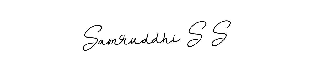 The best way (BallpointsItalic-DORy9) to make a short signature is to pick only two or three words in your name. The name Samruddhi S S include a total of six letters. For converting this name. Samruddhi S S signature style 11 images and pictures png