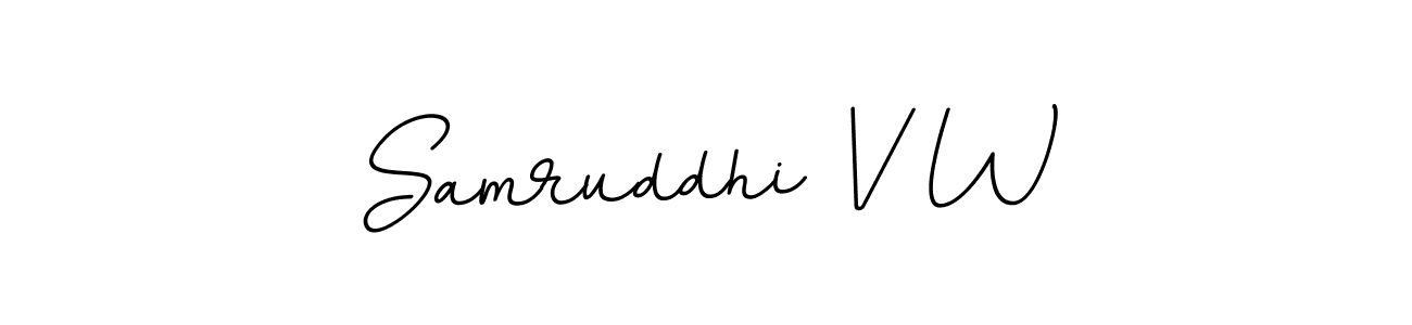 Use a signature maker to create a handwritten signature online. With this signature software, you can design (BallpointsItalic-DORy9) your own signature for name Samruddhi V W. Samruddhi V W signature style 11 images and pictures png