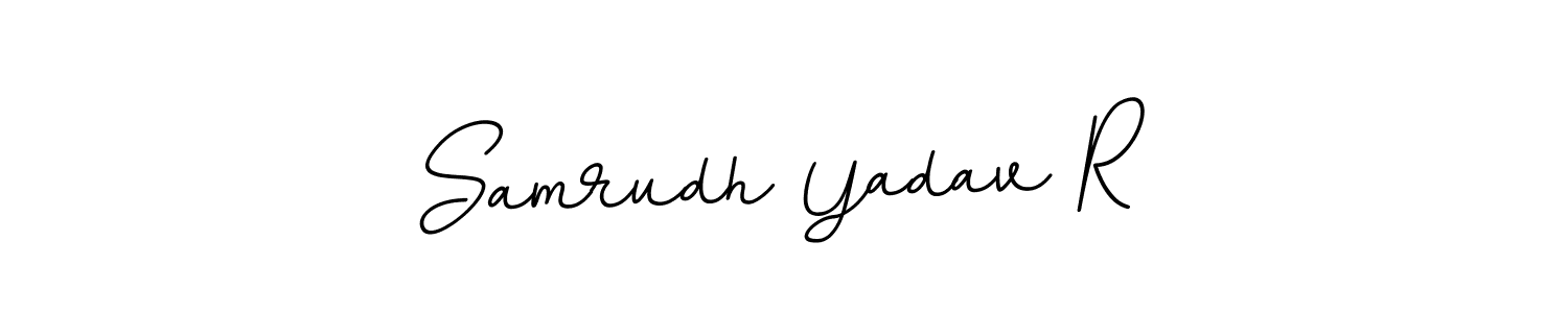 The best way (BallpointsItalic-DORy9) to make a short signature is to pick only two or three words in your name. The name Samrudh Yadav R include a total of six letters. For converting this name. Samrudh Yadav R signature style 11 images and pictures png