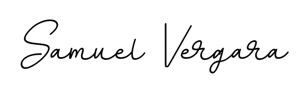 Create a personalized artistic stamp with Samuel Vergara in BallpointsItalic-DORy9 font. Perfect for visual artists, designers, and influencers. Samuel Vergara signature style 11 images and pictures png