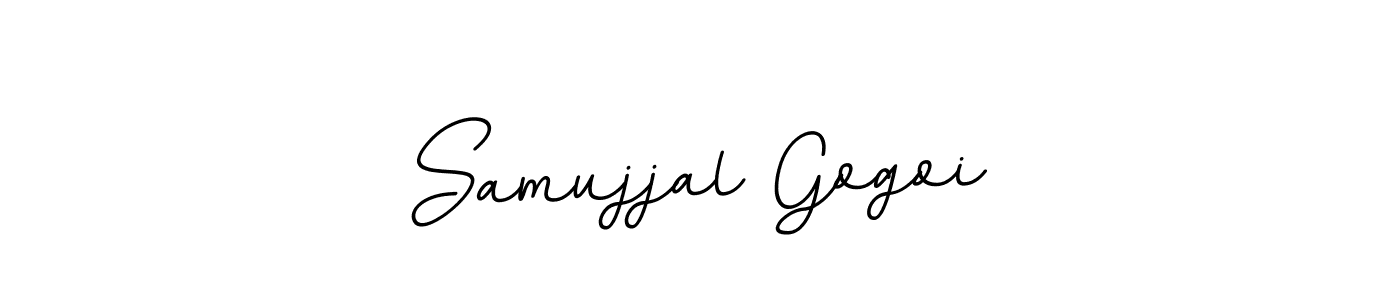 You should practise on your own different ways (BallpointsItalic-DORy9) to write your name (Samujjal Gogoi) in signature. don't let someone else do it for you. Samujjal Gogoi signature style 11 images and pictures png