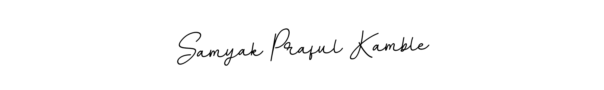 The best way (BallpointsItalic-DORy9) to make a short signature is to pick only two or three words in your name. The name Samyak Praful Kamble include a total of six letters. For converting this name. Samyak Praful Kamble signature style 11 images and pictures png