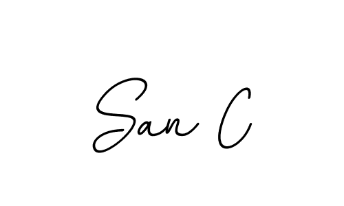 The best way (BallpointsItalic-DORy9) to make a short signature is to pick only two or three words in your name. The name San C include a total of six letters. For converting this name. San C signature style 11 images and pictures png