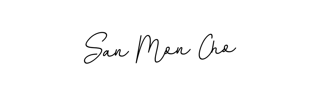 Design your own signature with our free online signature maker. With this signature software, you can create a handwritten (BallpointsItalic-DORy9) signature for name San Mon Cho. San Mon Cho signature style 11 images and pictures png