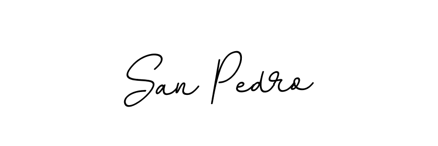 Make a beautiful signature design for name San Pedro. With this signature (BallpointsItalic-DORy9) style, you can create a handwritten signature for free. San Pedro signature style 11 images and pictures png