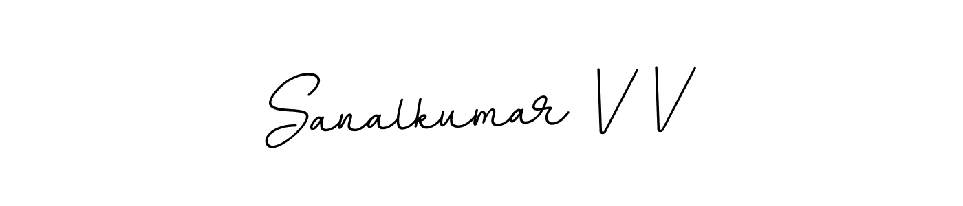 Use a signature maker to create a handwritten signature online. With this signature software, you can design (BallpointsItalic-DORy9) your own signature for name Sanalkumar V V. Sanalkumar V V signature style 11 images and pictures png